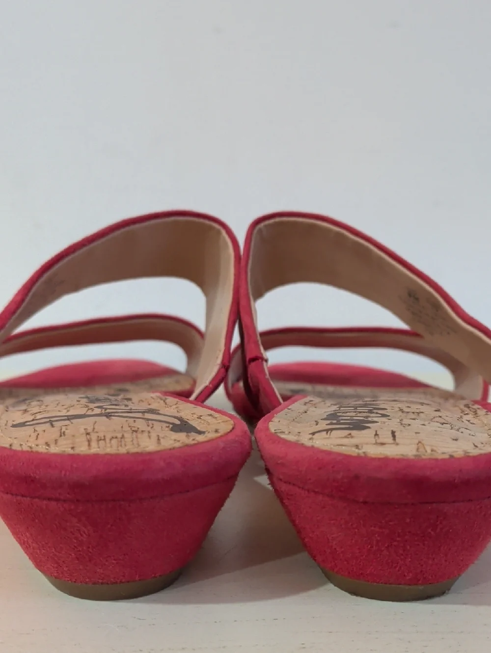 Sam Edelman Red Suede Double-strap Slide Sandals Size 9 - Picture 7 of 13